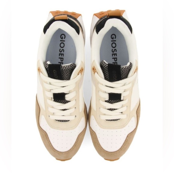 GIOSEPPO Off-White Retro Style Leather Effers Sneakers Size 8 (39 EU) - Picture 3 of 13